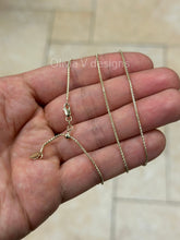 1mm Solid Adjustable Popcorn Chain REAL 14K Yellow Gold Up To 22", Popcorn Chain, Genuine 14k